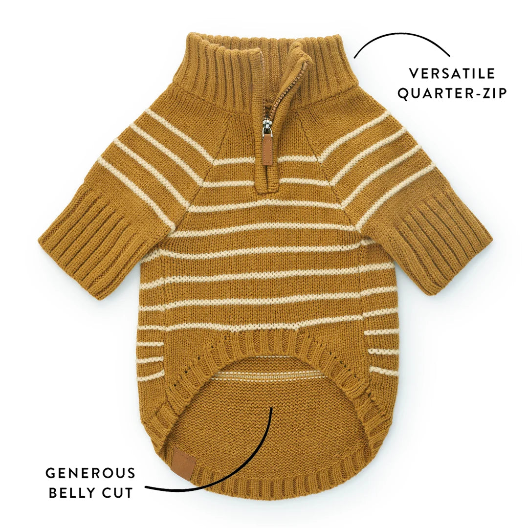 The Foggy Dog - Dog Sweater Mustard Stripe