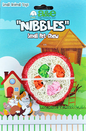 A & E Cage Company - Nibbles Small Animal Loofah Chew Toy, Deluxe Sushi Roll - Southern Agriculture 