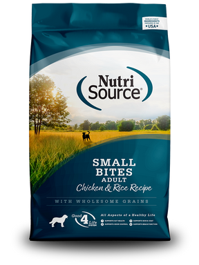 NutriSource - All Breeds, Adult Dog Chicken & Rice Small Bites Recipe - Southern Agriculture 