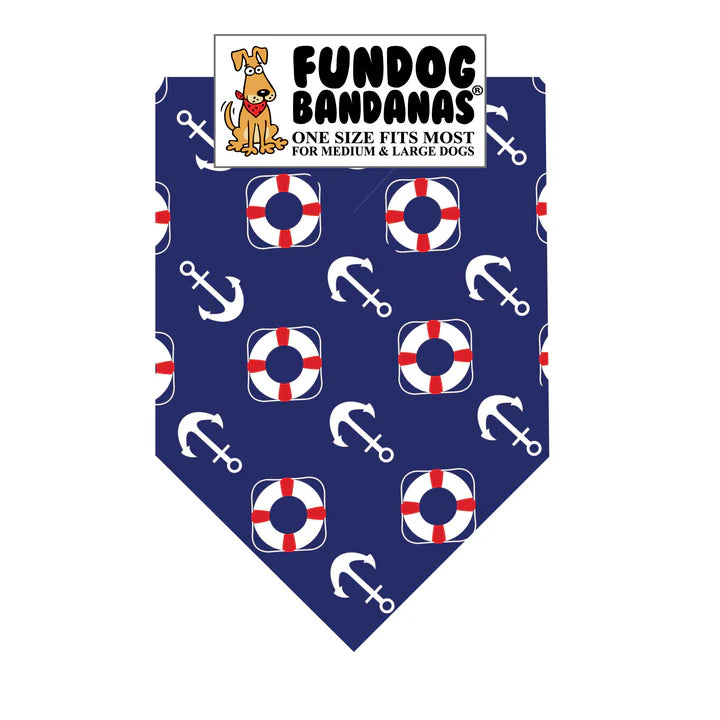 FunDog Bandanas - Dog Bandana Nautical Lifesavers & Anchors