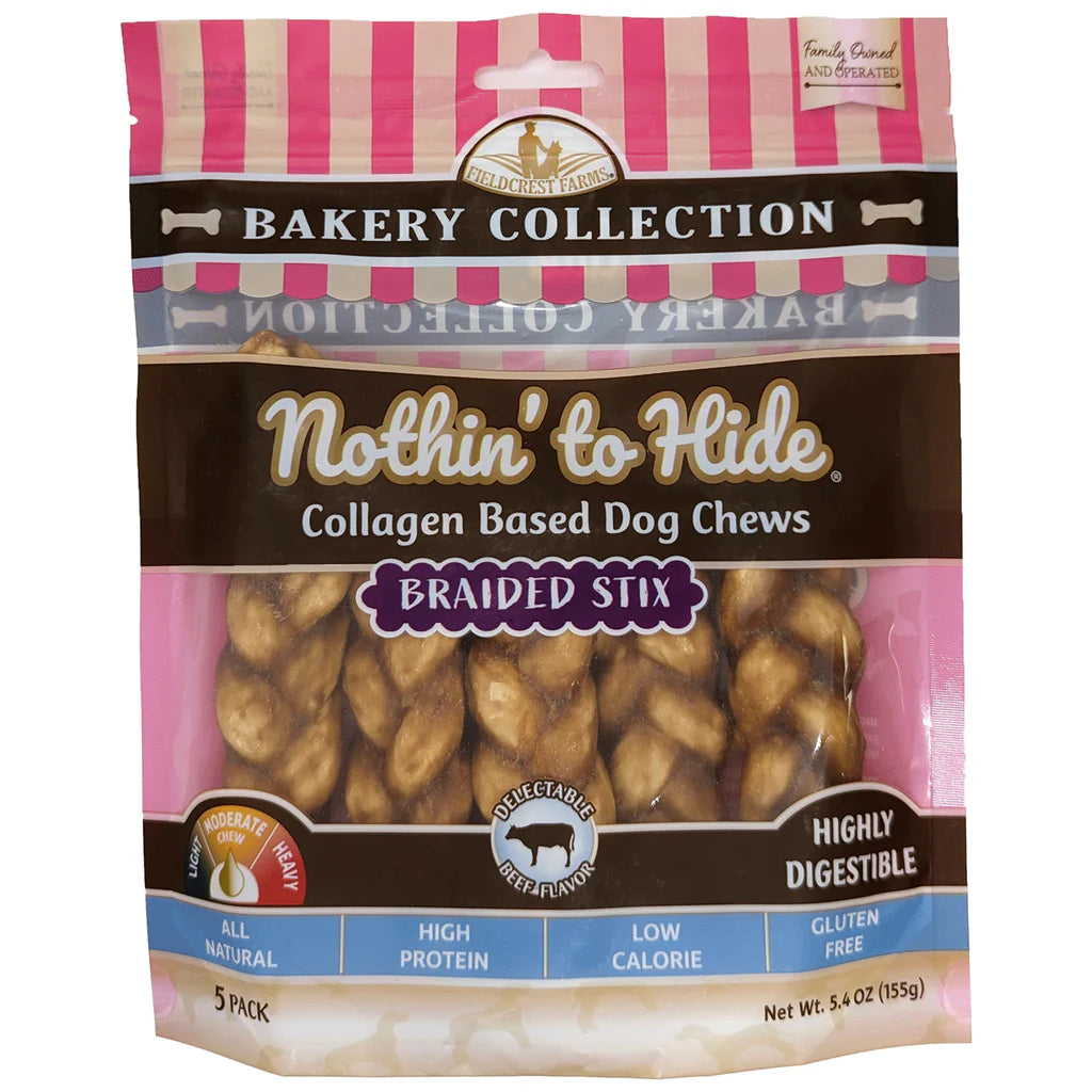 Fieldcrest Farms - Nothin' To Hide Bakery Beef Braided Stick Dog Chews - Southern Agriculture 
