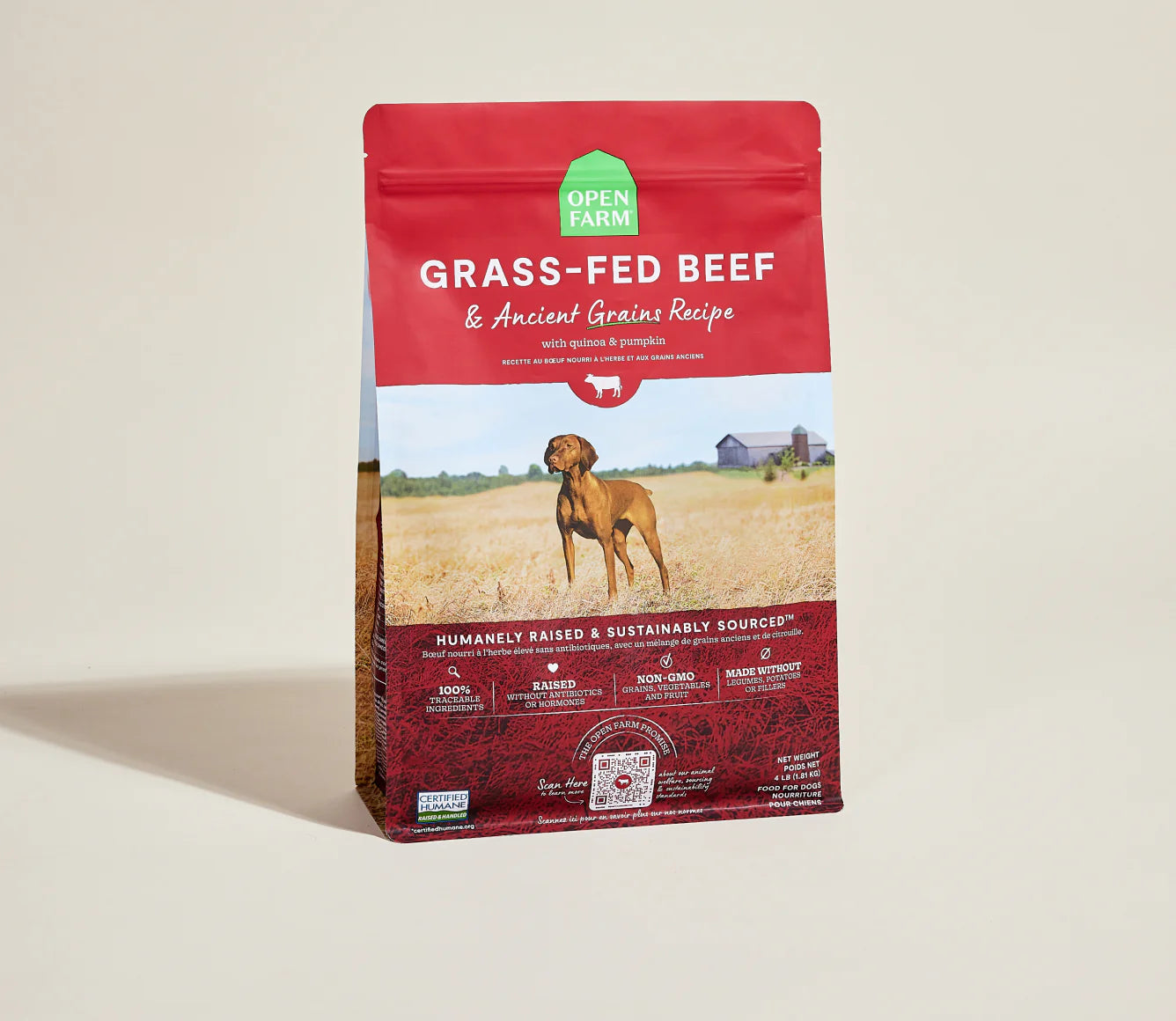Open Farms - Grass-Fed Beef & Ancient Grains Dog Food - Southern Agriculture 
