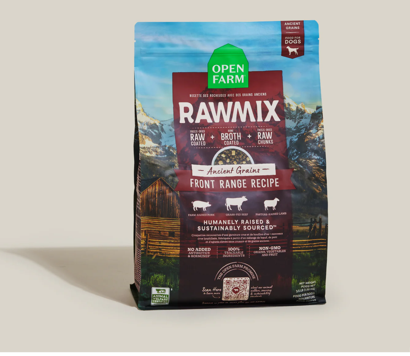 Open Farms - Raw Mix Front Range Ancient Grain Dry Dog Food - Southern Agriculture 