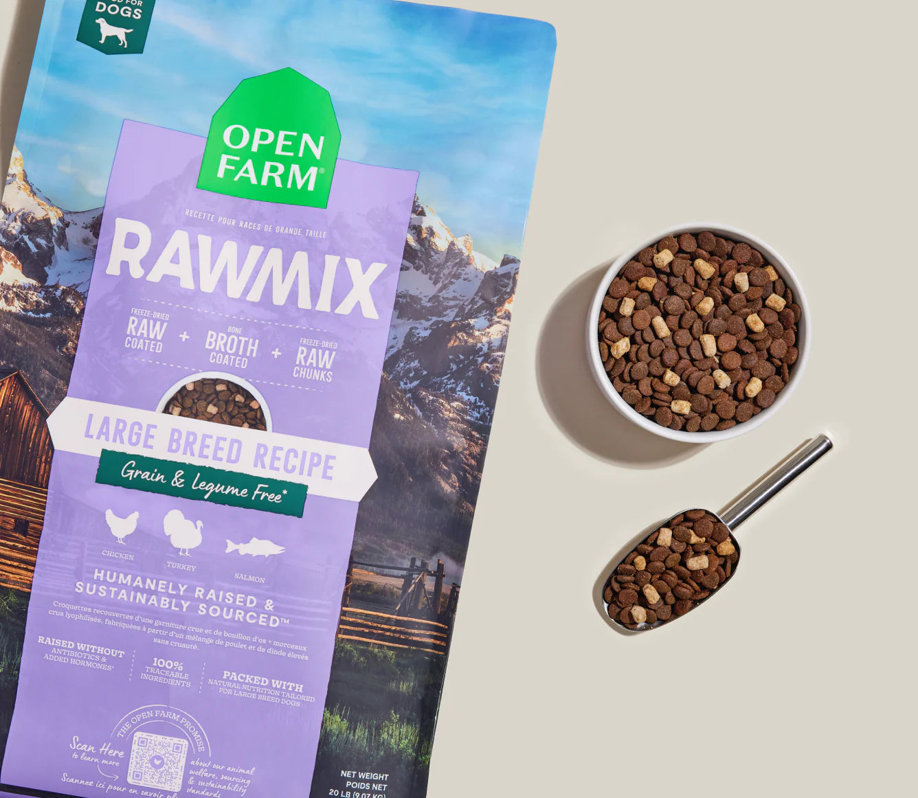 Open Farms - Raw Mix Large Breed Grain Free Dry Dog Food