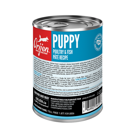 Champion Petfoods Orijen - All Breed, Puppy Poultry & Fish Pate Recipe, Wet Dog Food - Southern Agriculture 