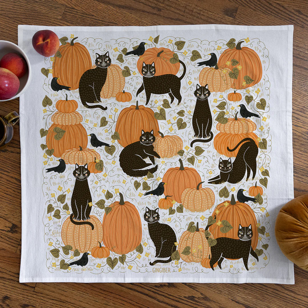 Gingiber - Tea Towel Pumpkins & Cats