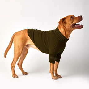 The Foggy Dog - Dog Sweater Cable Knit Olive