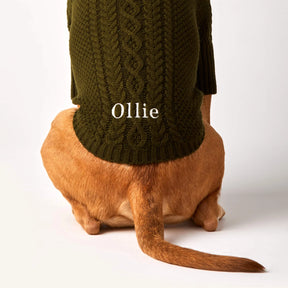 The Foggy Dog - Dog Sweater Cable Knit Olive