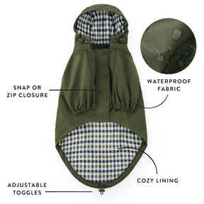 The Foggy Dog - Dog Raincoat Olive