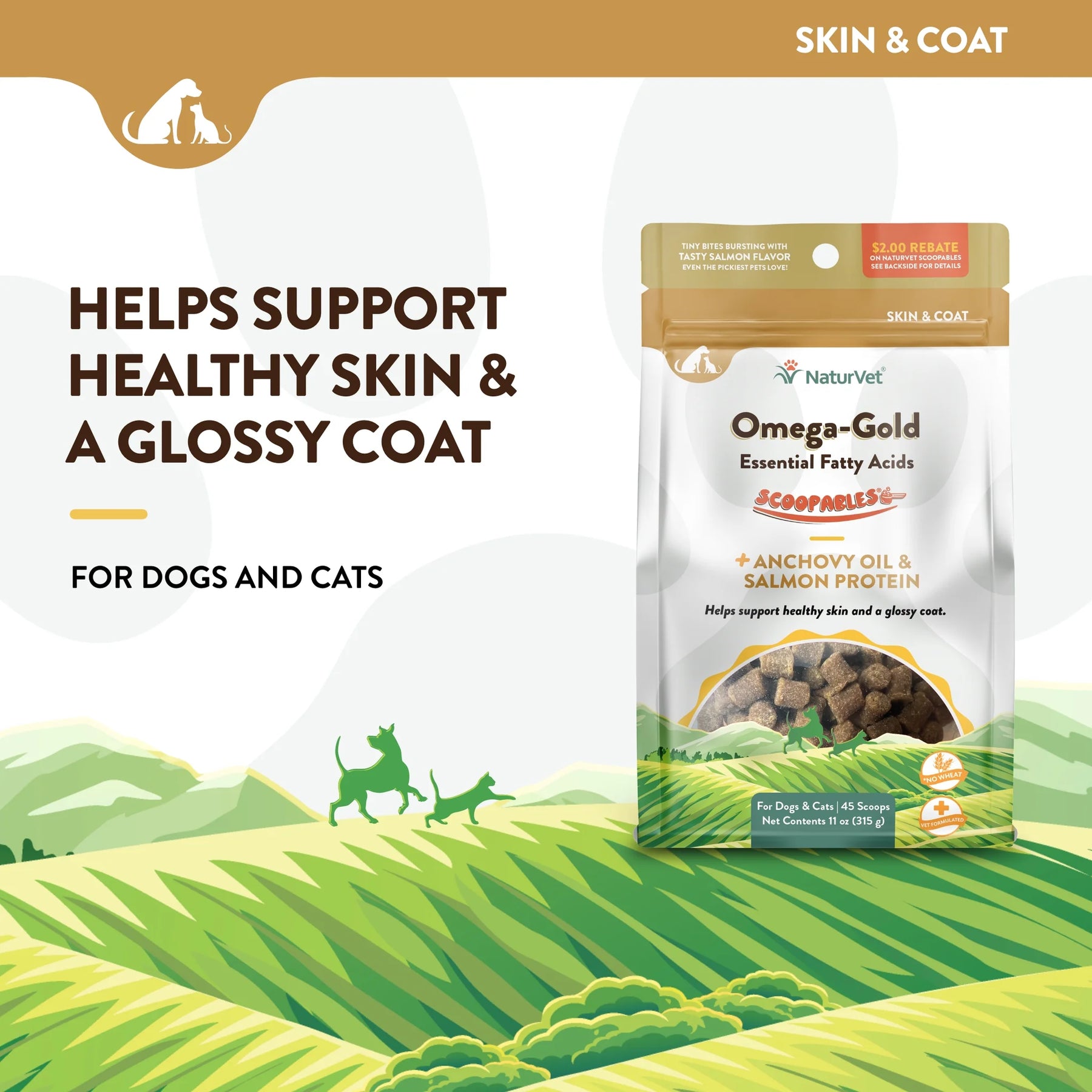 NaturVet - Scoopables Omega GoldEssential Fatty Acids/Anchovy Oil/Salmon - Southern Agriculture 
