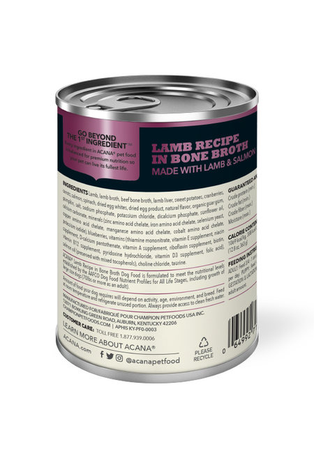Champion Petfoods, Acana - All Dog Breeds, All Life Stages  Premium Chunks, Lamb Recipe in Bone Broth - Southern Agriculture 