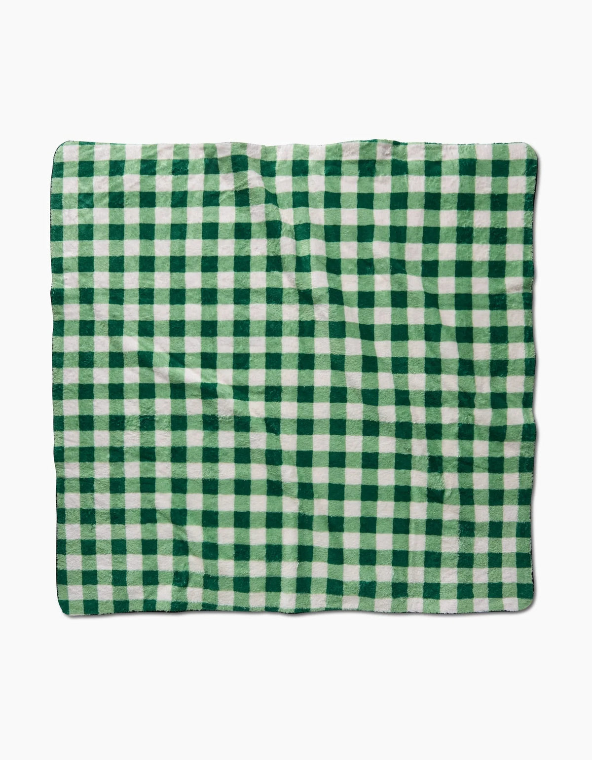 Geometry - Plush Towel Grass Plaid