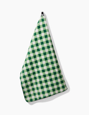 Geometry - Plush Towel Grass Plaid