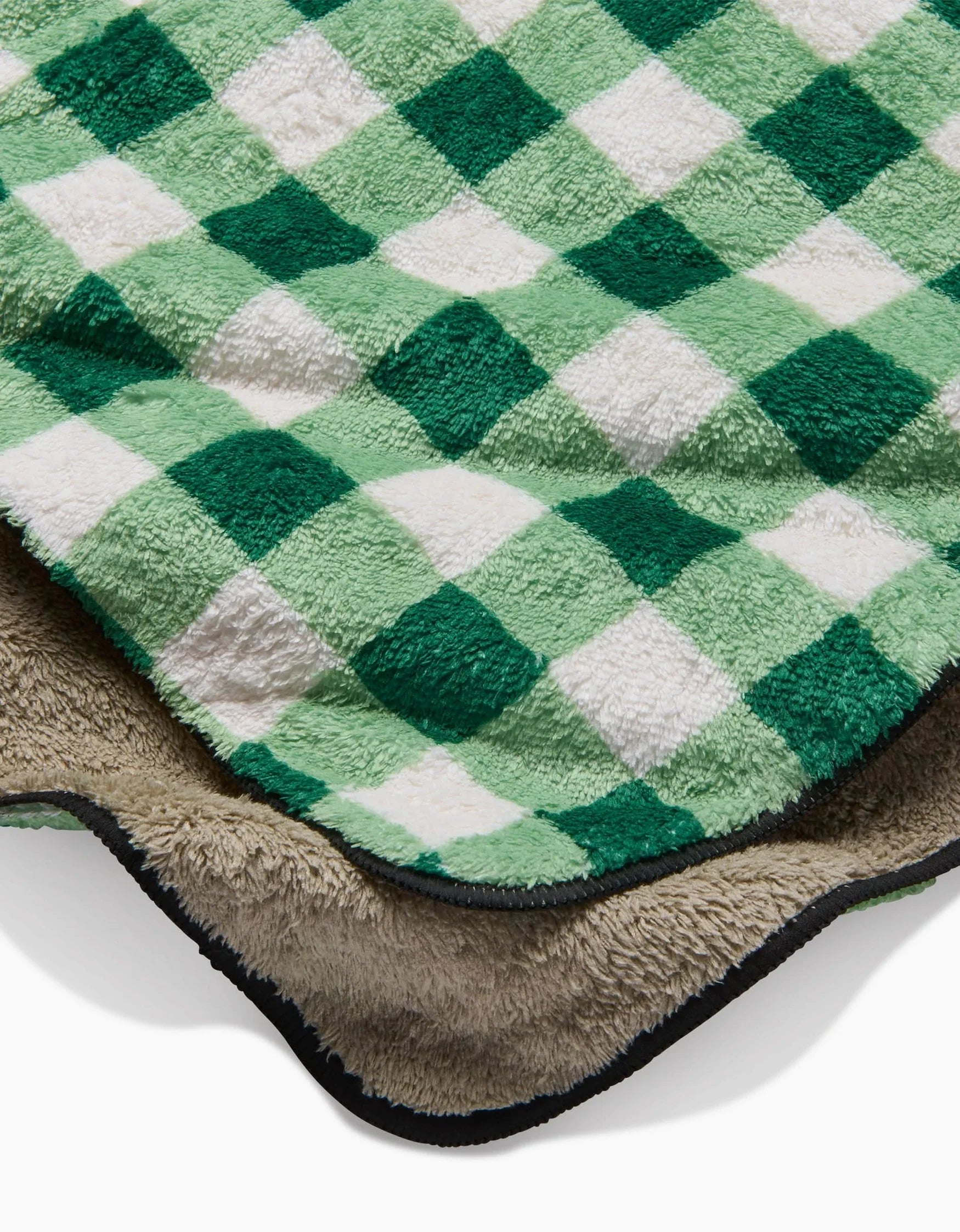 Geometry - Plush Towel Grass Plaid
