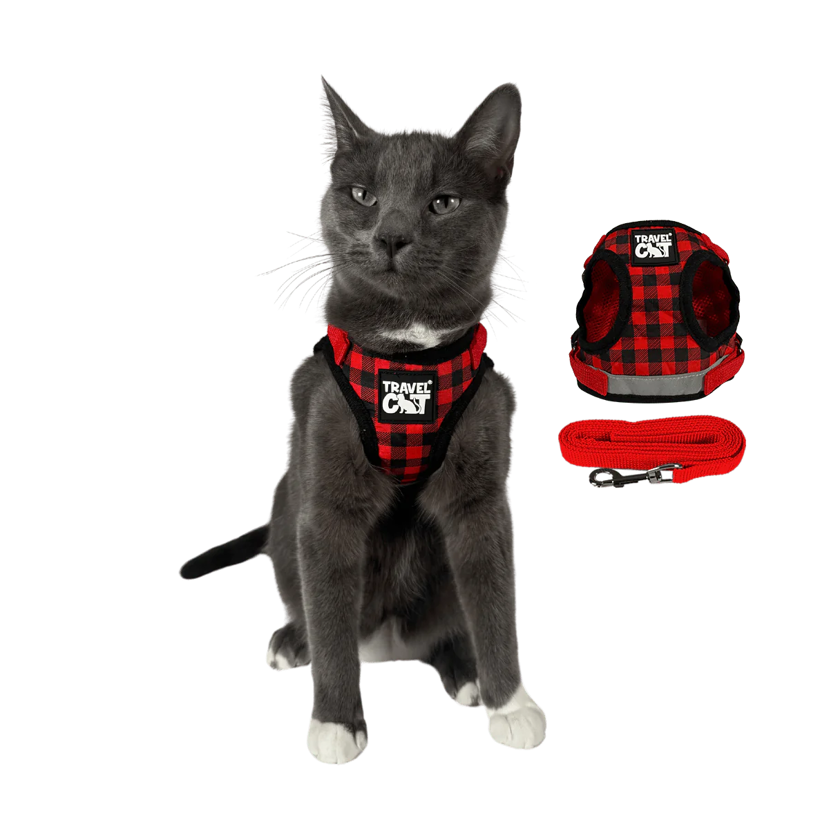 Travel Cat - Harness & Leash Set - "Buffalo Plaid"