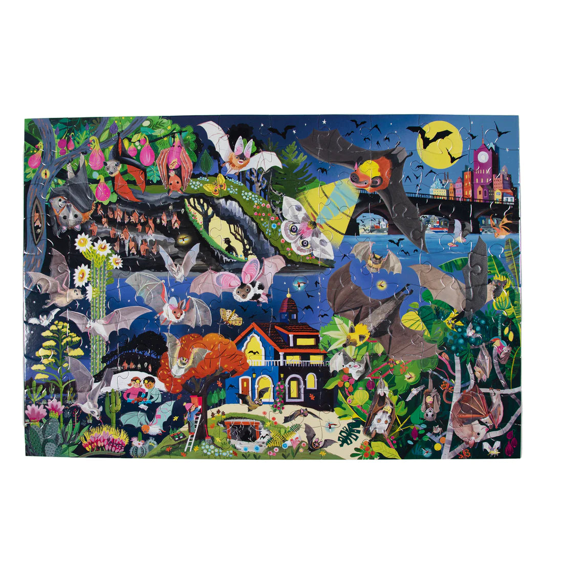 eeBoo - Love of Bats (Glow in the Dark) 100 Piece Puzzle - Southern Agriculture 
