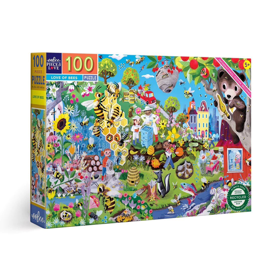eeBoo - Love of Bees 100 Piece Puzzle