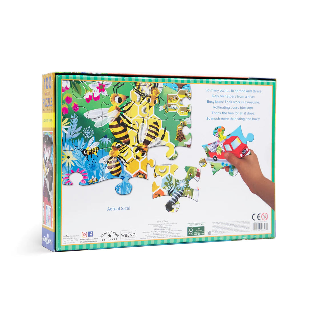 eeBoo - Love of Bees 100 Piece Puzzle
