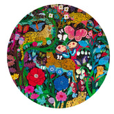 eeBoo - Jaguars and Butterflies 500 Piece Puzzle Round