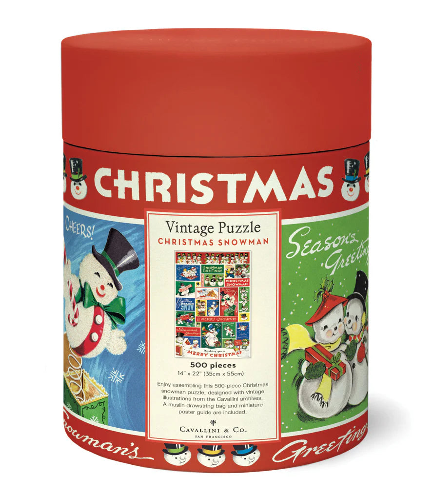 Cavallini & Co. - Puzzle Christmas Snowman (500 Piece)