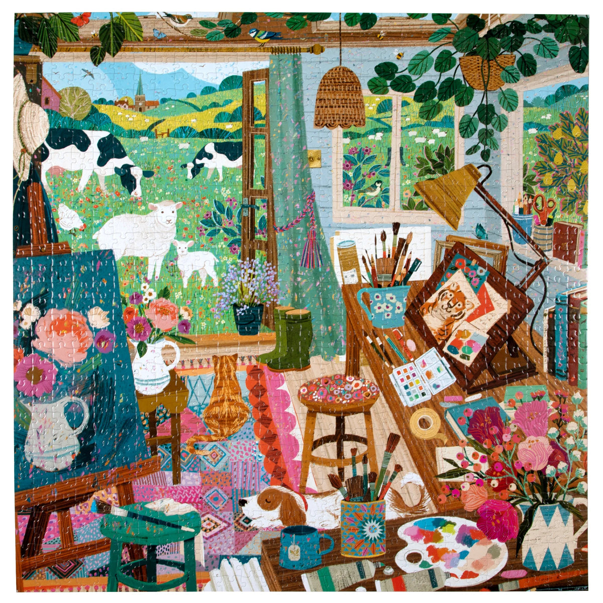 eeBoo - Artist's Cottage 1000 Piece Puzzle