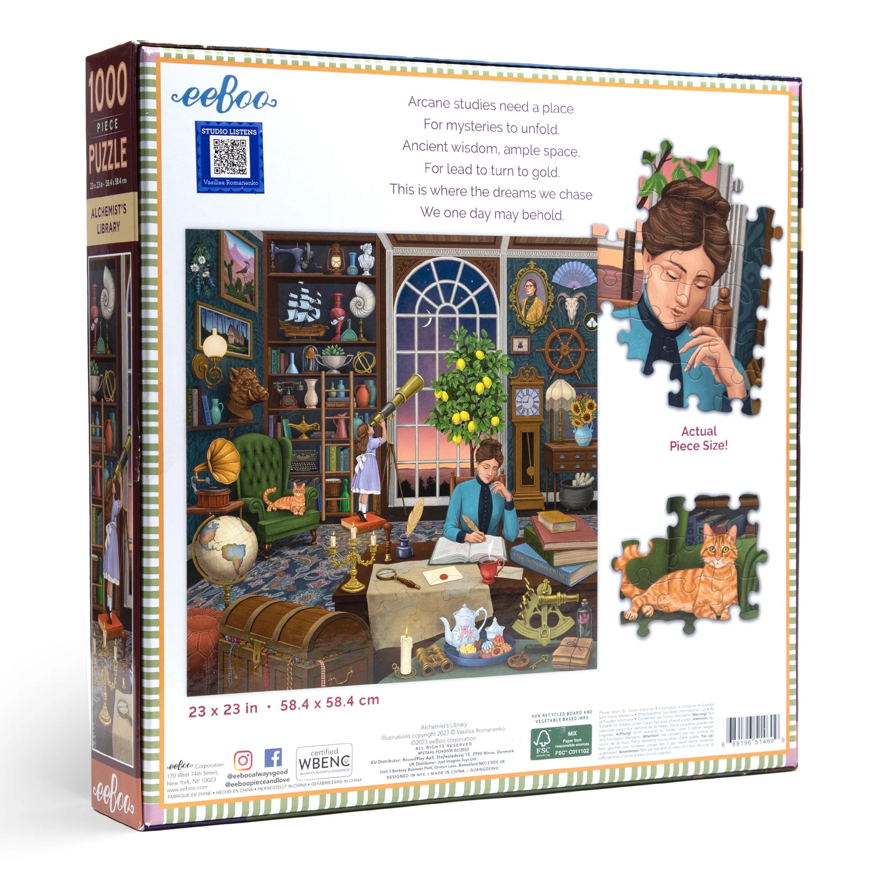 eeBoo - Alchemist's Library 1000 Piece Puzzle