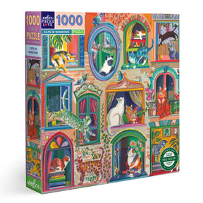 eeBoo - Cats in the Window 1000 Piece Puzzle