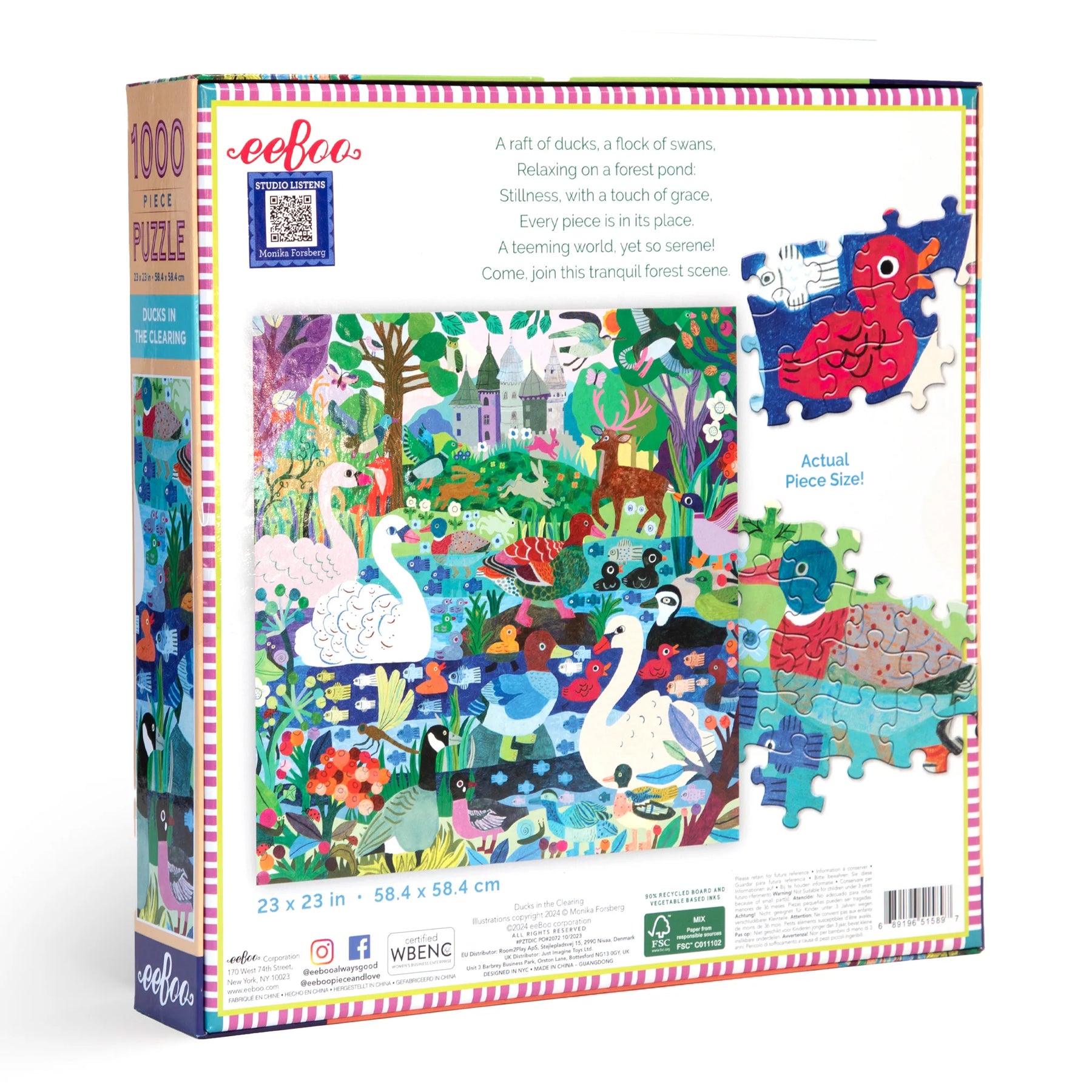 eeBoo - Ducks in the Clearing 1000 Piece Puzzle
