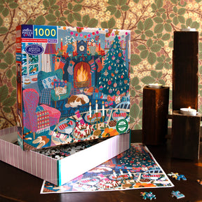 eeBoo - English Cottage Christmas 1000 Piece Puzzle