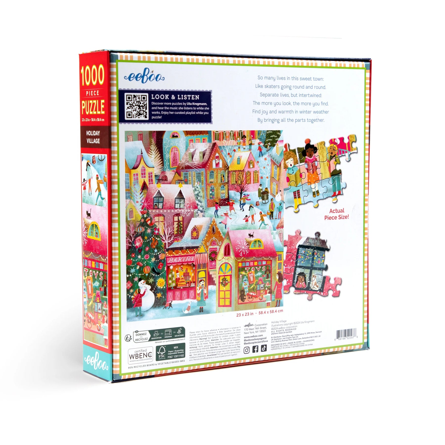 eeBoo - Holiday Village 1000 Piece Puzzle