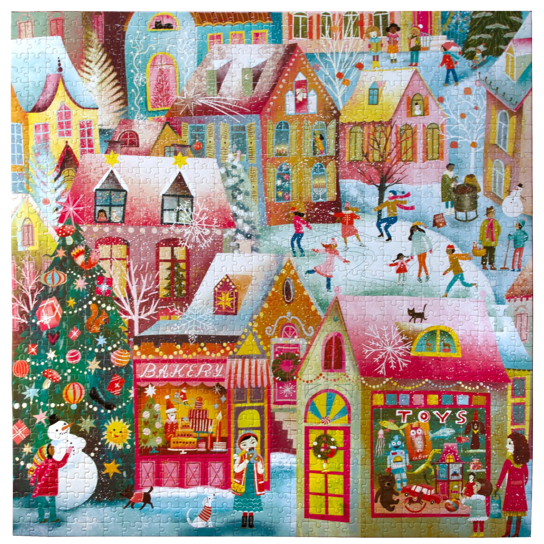 eeBoo - Holiday Village 1000 Piece Puzzle