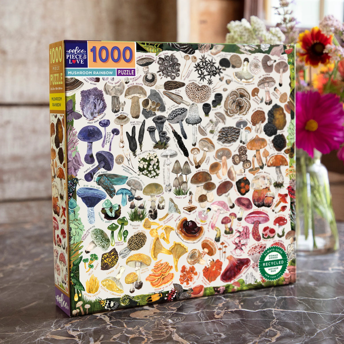 eeBoo - Mushroom Rainbow 1000 Piece Puzzle