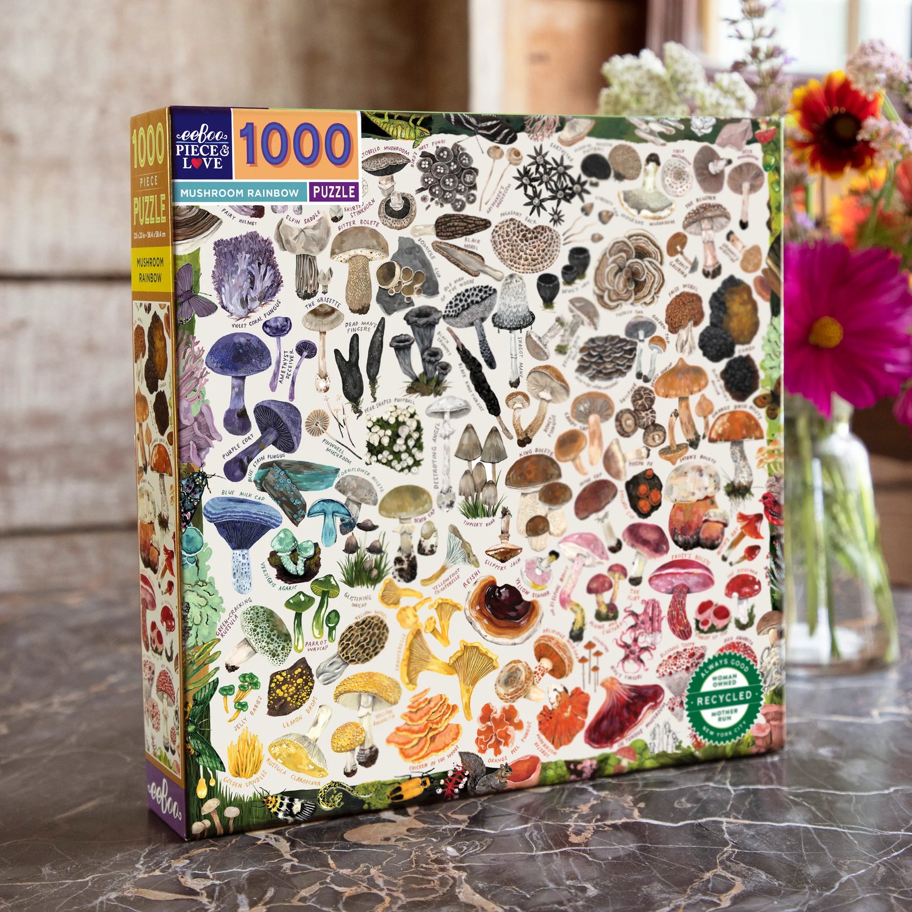eeBoo - Mushroom Rainbow 1000 Piece Puzzle