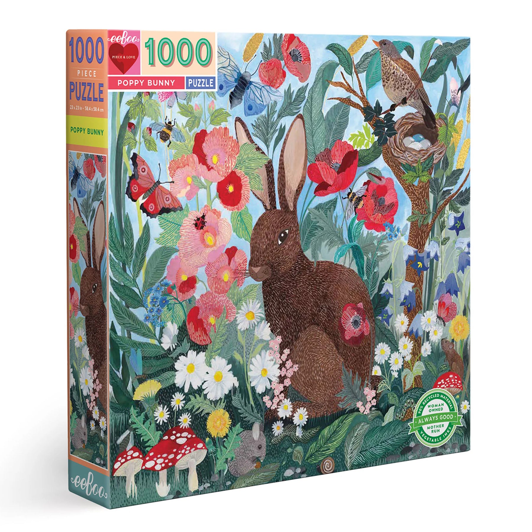 eeBoo - Poppy Bunny 1000 Piece Puzzle - Southern Agriculture 