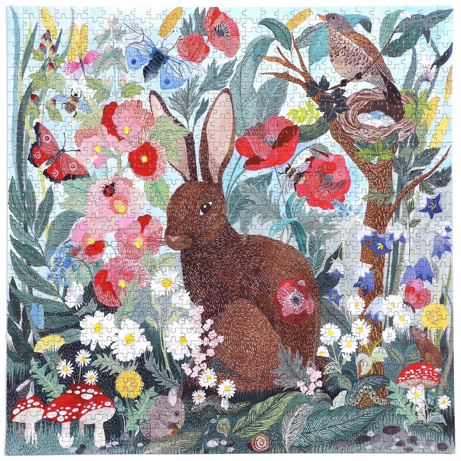 eeBoo - Poppy Bunny 1000 Piece Puzzle - Southern Agriculture 