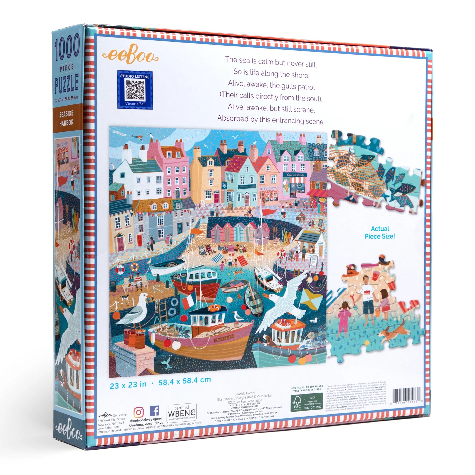 eeBoo - Seaside Harbor Square Puzzle