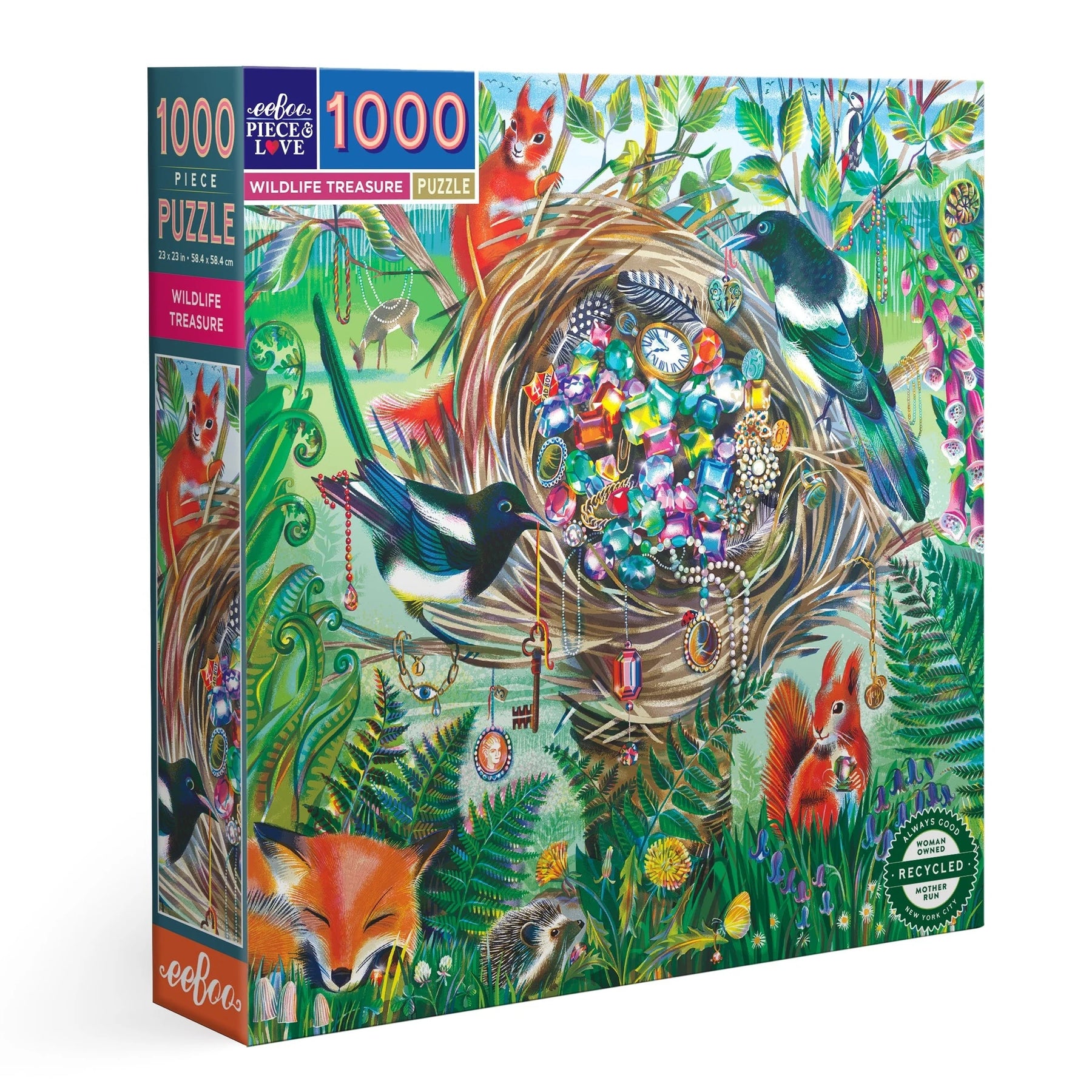eeBoo - Wildlife Treasure 1000 Piece Puzzle