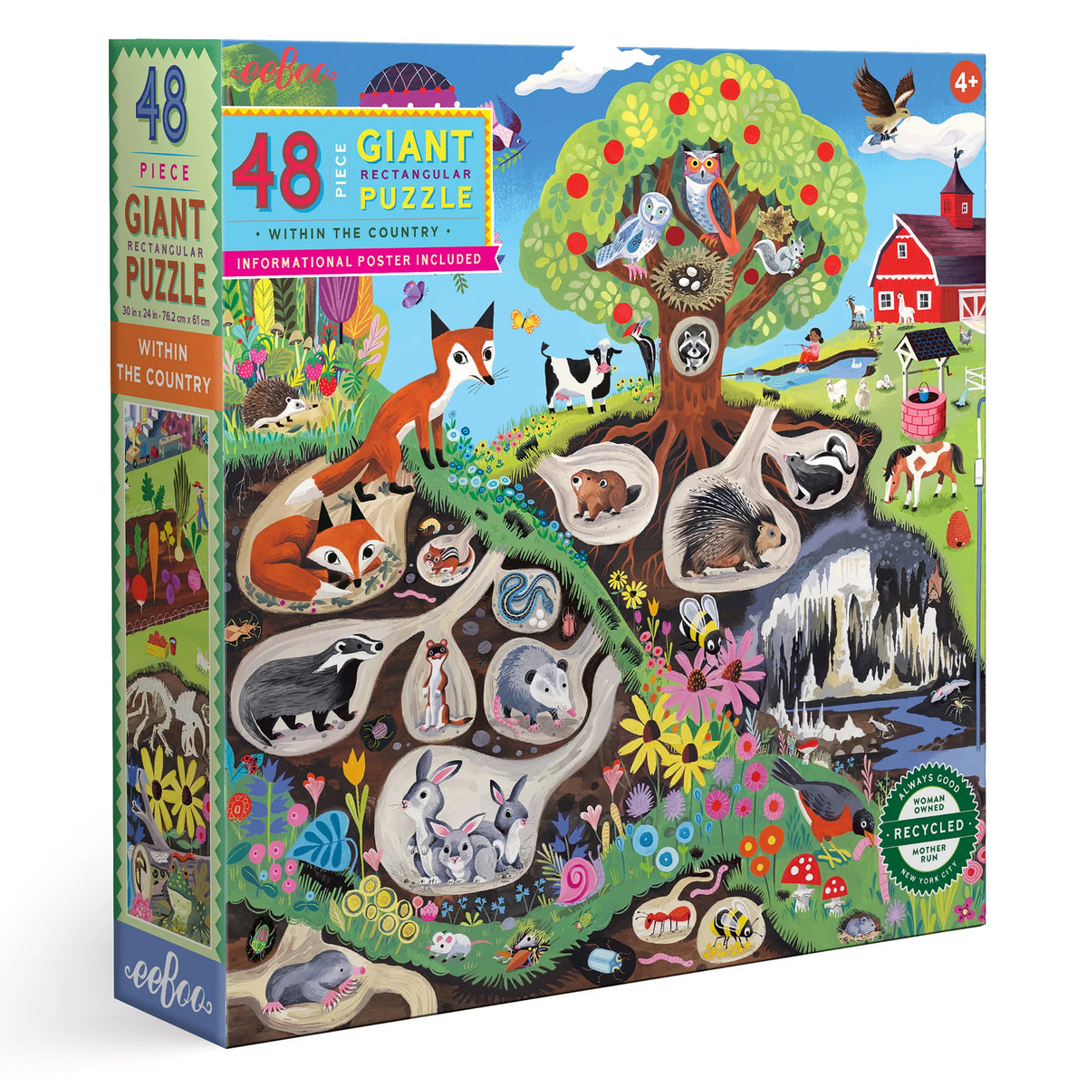 eeBoo - Within the Country Giant 48 Piece Puzzle