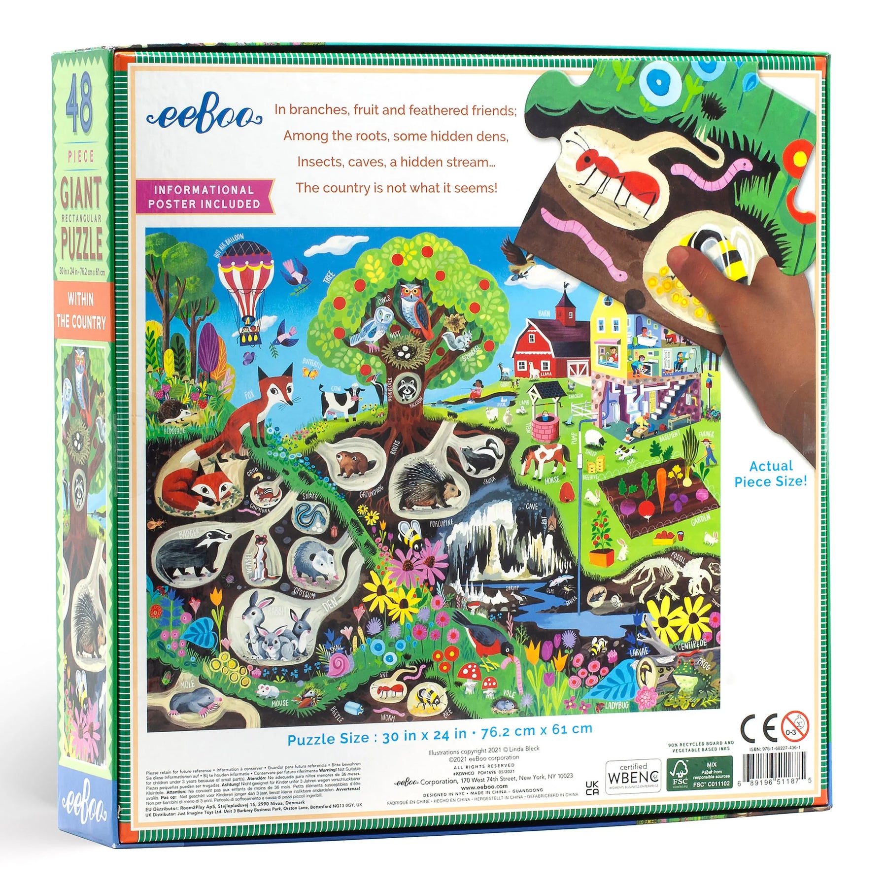 eeBoo - Within the Country Giant 48 Piece Puzzle