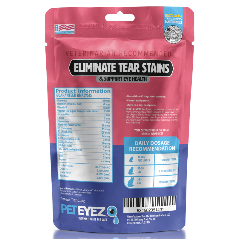 PetEyez - Vitamin Treats Beef For Cats - Eliminate Tear Stains