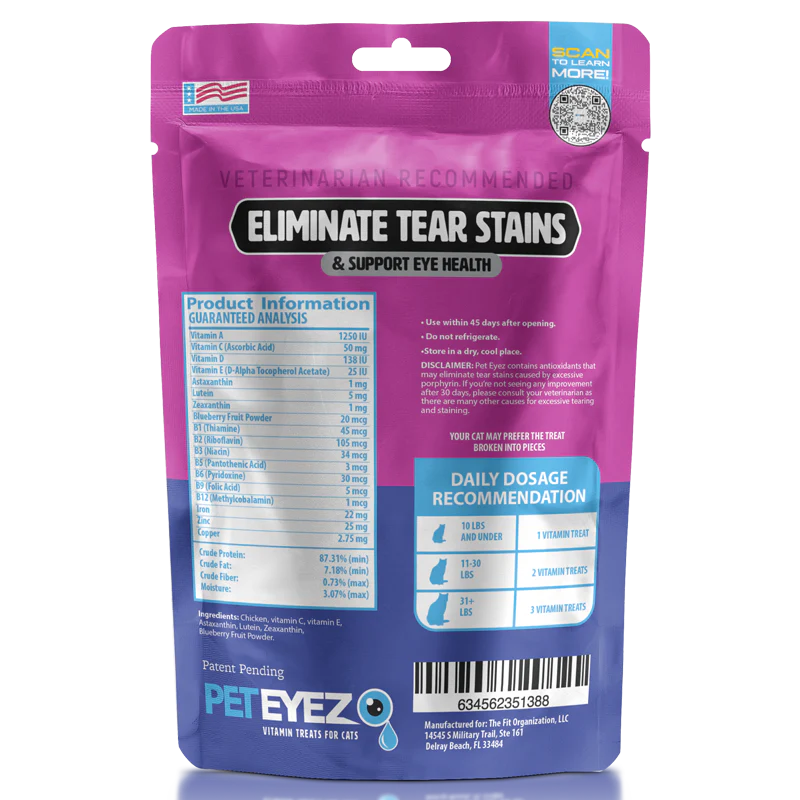 PetEyez - Vitamin Treats Chicken For	Cats - Eliminate Tear Stains