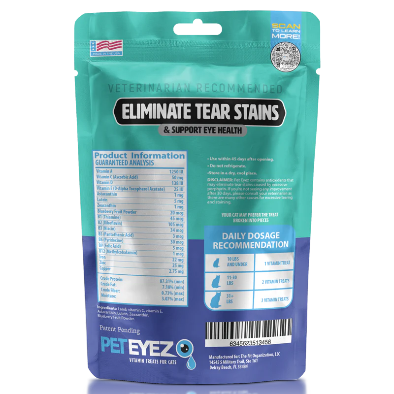 PetEyez - Vitamin Treats Lamb For Cats - Eliminate Tear Stains