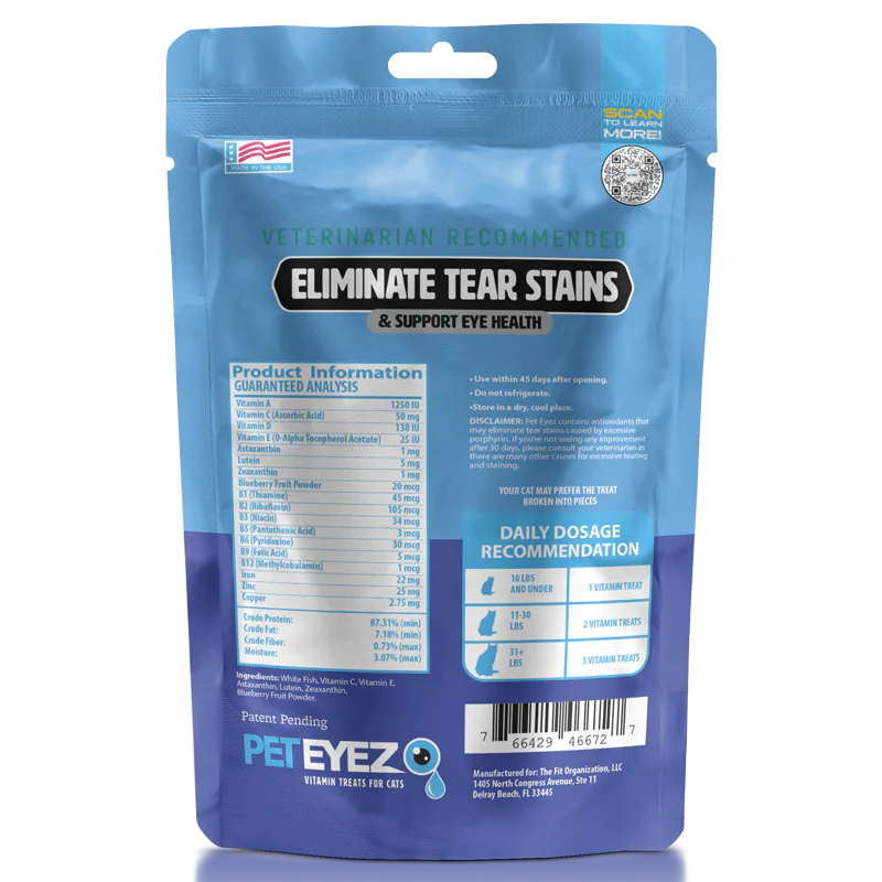 PetEyez - Vitamin Treats Whitefish For Cats - Eliminate Tear Stains