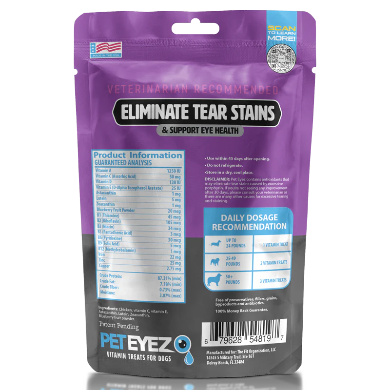 PetEyez - Vitamin Treats Chicken For Dogs - Eliminate Tear Stains