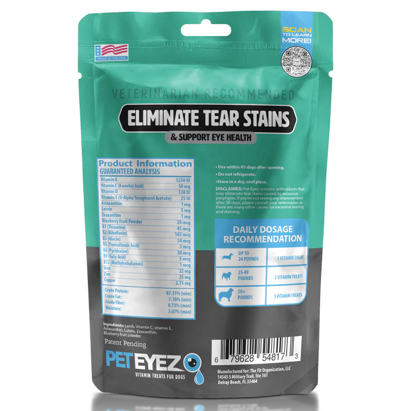 PetEyez - Vitamin Treats Lamb For Dogs - Eliminate Tear Stains
