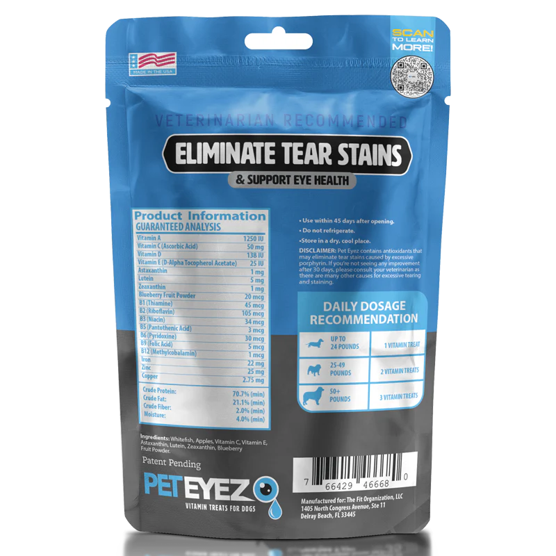 PetEyez - Vitamin Treats Whitefish For Dogs - Eliminate Tear Stains