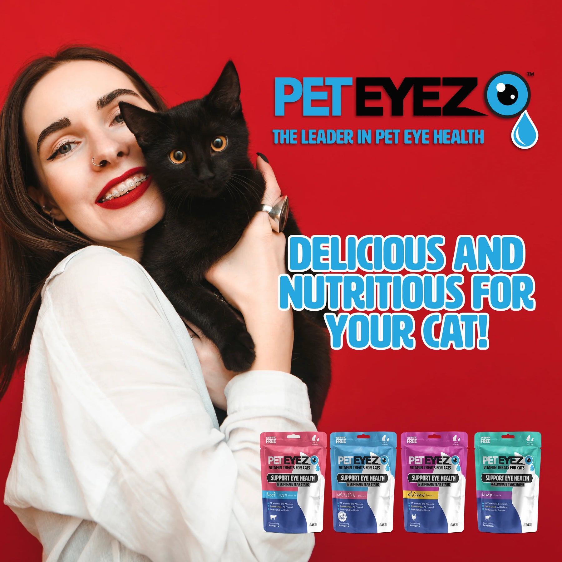PetEyez - Vitamin Treats Beef For Cats - Eliminate Tear Stains