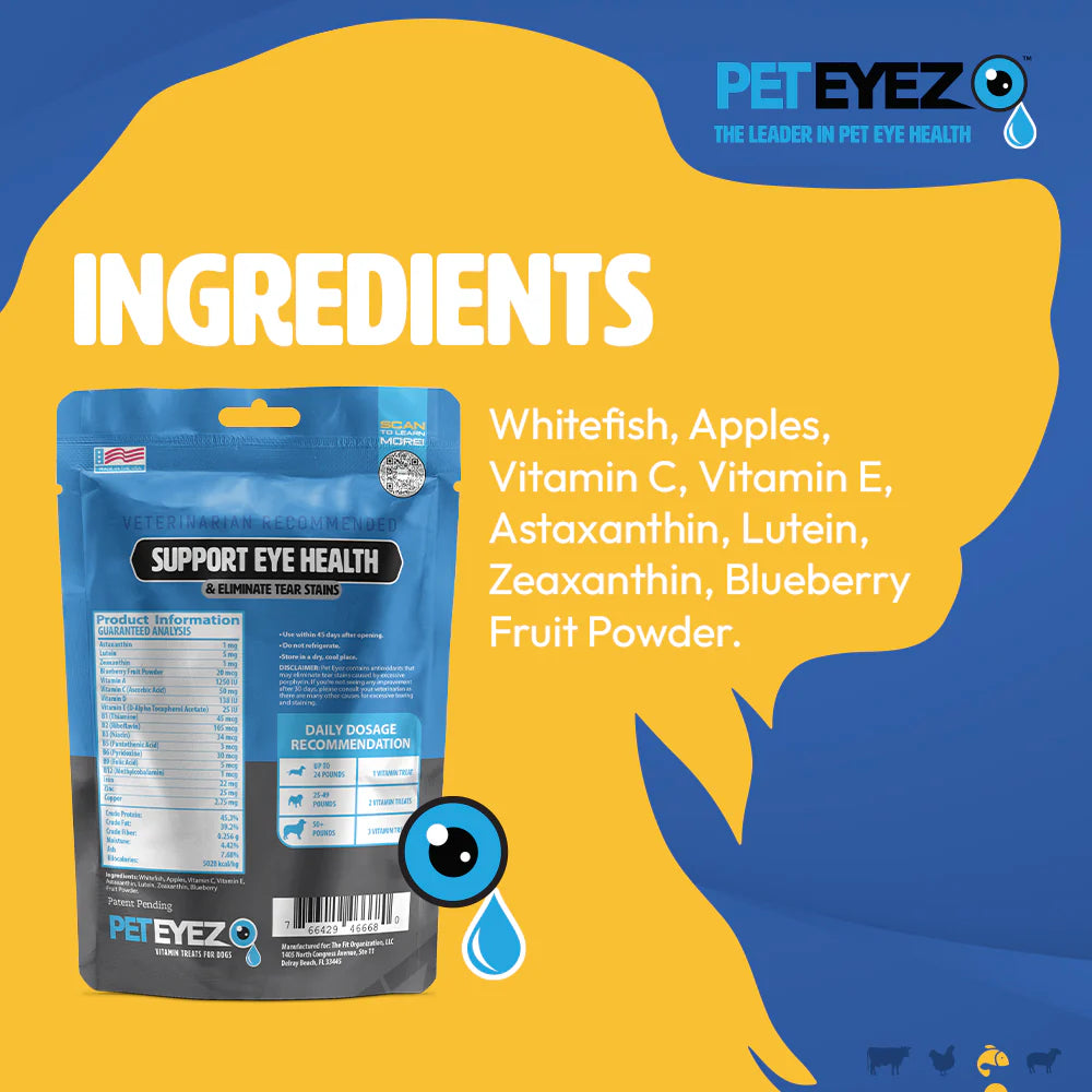 PetEyez - Vitamin Treats Whitefish For Cats - Eliminate Tear Stains