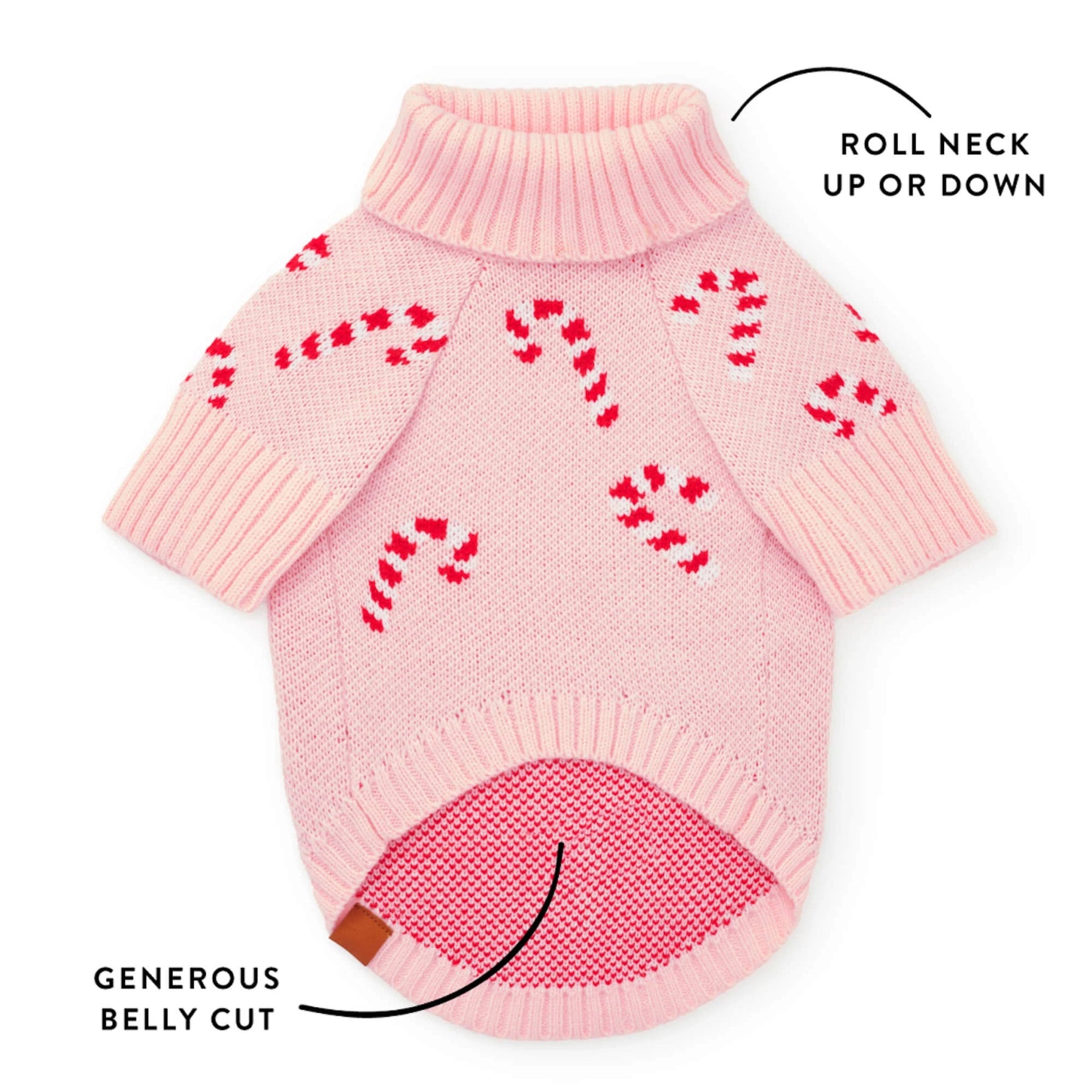 Foggy Dog - Dog Sweater Pink Candy Canes - Southern Agriculture 