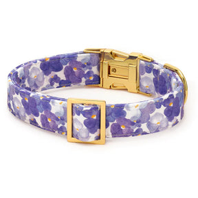 The Foggy Dog - Dog Collar Pressed Pansies